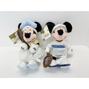 Vintage Mickey And Minnie Mouse Tennis Players Disney Store Bean Bag Plush